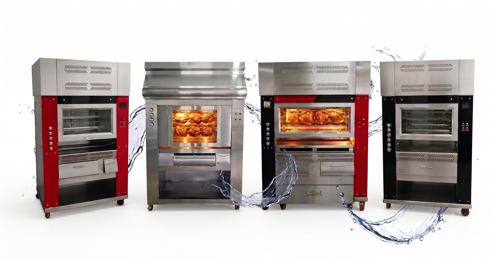 Asadores de pollos industriales TUNEGOCIO en acero inoxidable
