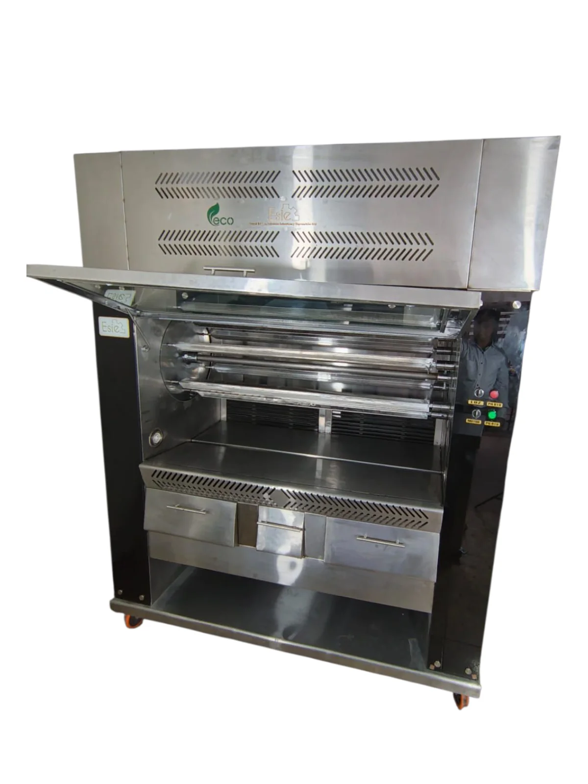 Asador para pollos a carbón ecológico